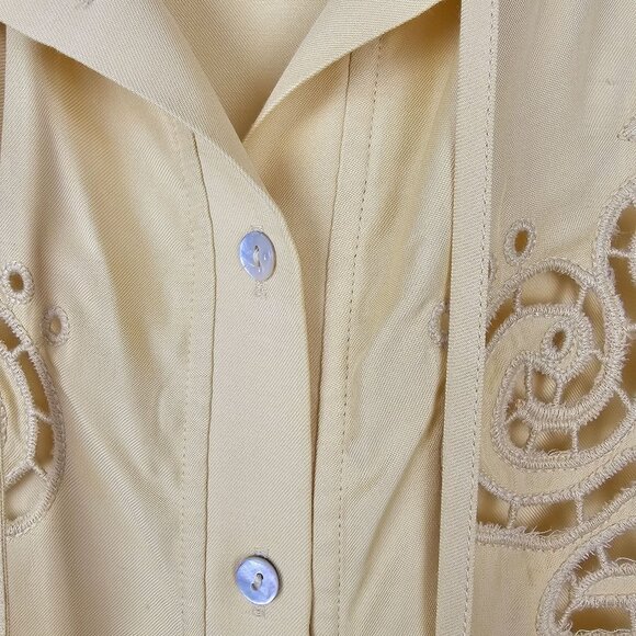 Boho Western Cowgirl Romantic VTG Inspo Eyelet Lace Top Yellow & Other Stories 6 - Picture 5 of 15